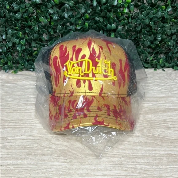 VON DUTCH CITY OF ANGELS RED YELLOW TRUCKER HAT - Picture 6 of 9